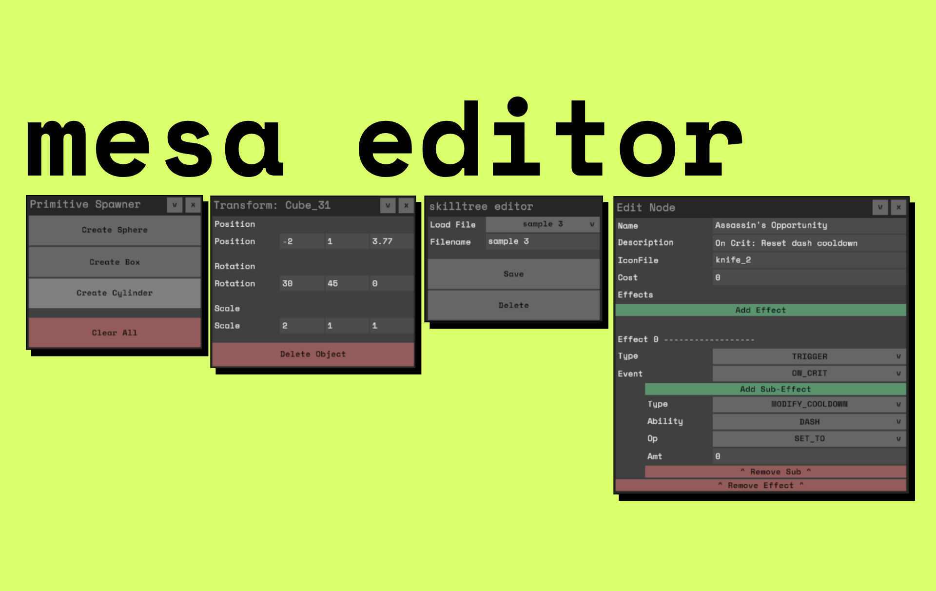 Mesa Editor